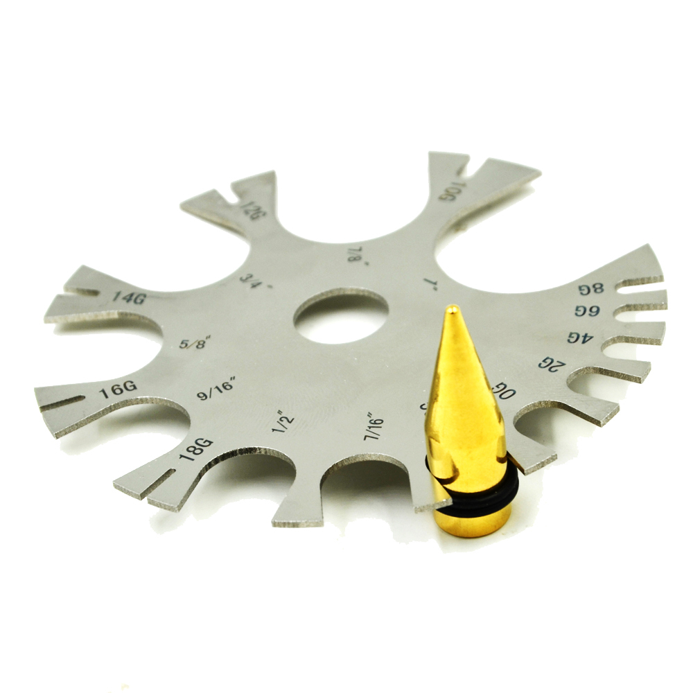 Body Jewelry Measurements - Jauge en acier inoxydable pour piercing