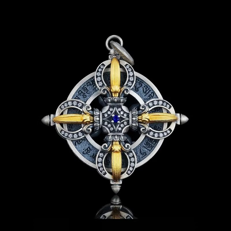 Body Jewelry High End - Pendentif pilon rétro en argent avec