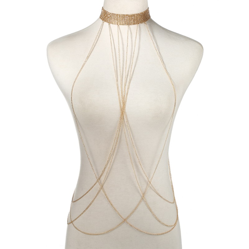 Body Jewelry Online - Chaîne de corps couleur or pour