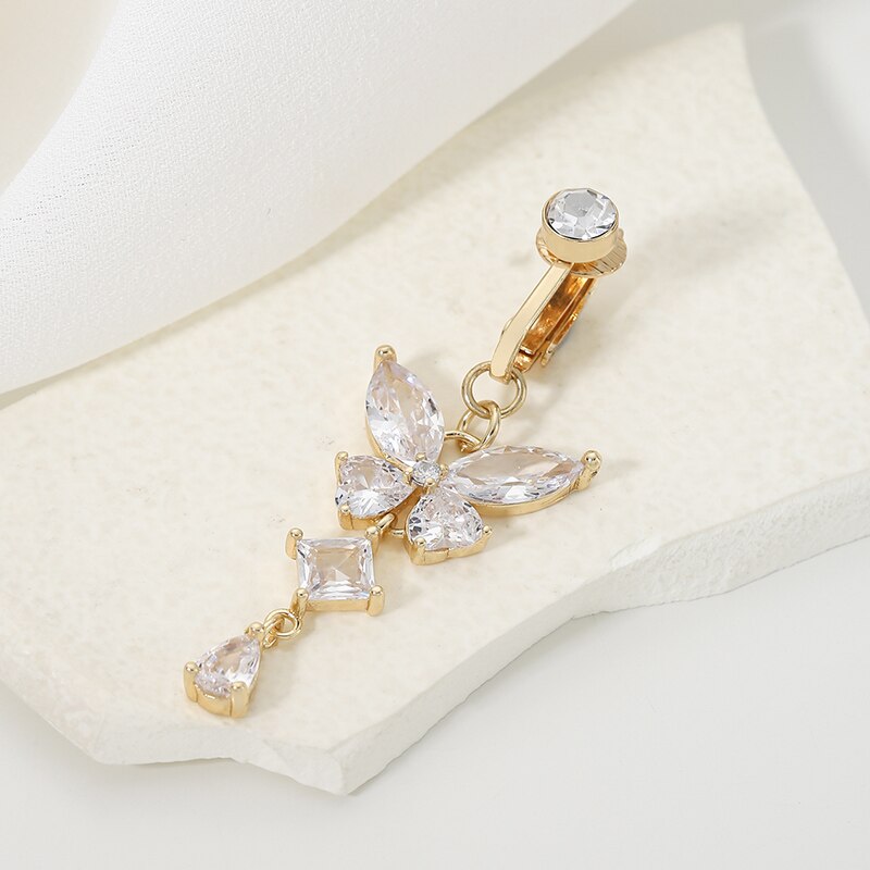 Body Jewelry And Piercing - Clip sur nombril anneau papillon forme