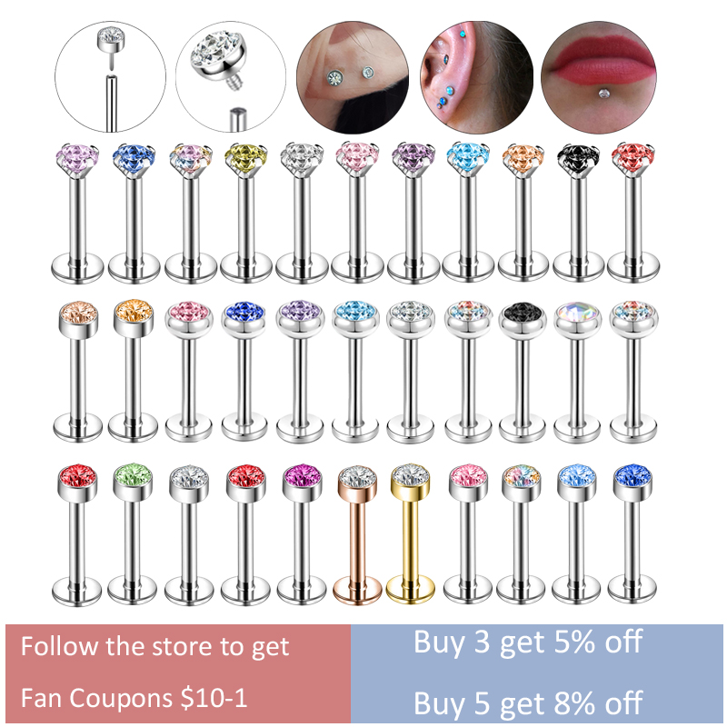 Zoor Body Jewelry - ZS 6-13 pièces/lot 16G acier inoxydable