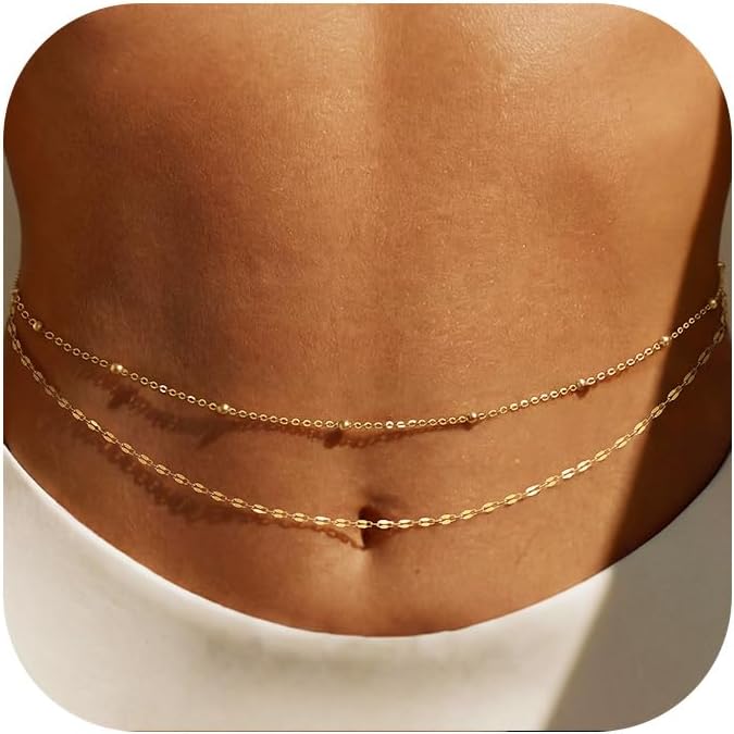 Body Jewelry Online - Chaîne de taille plaquée or 14K