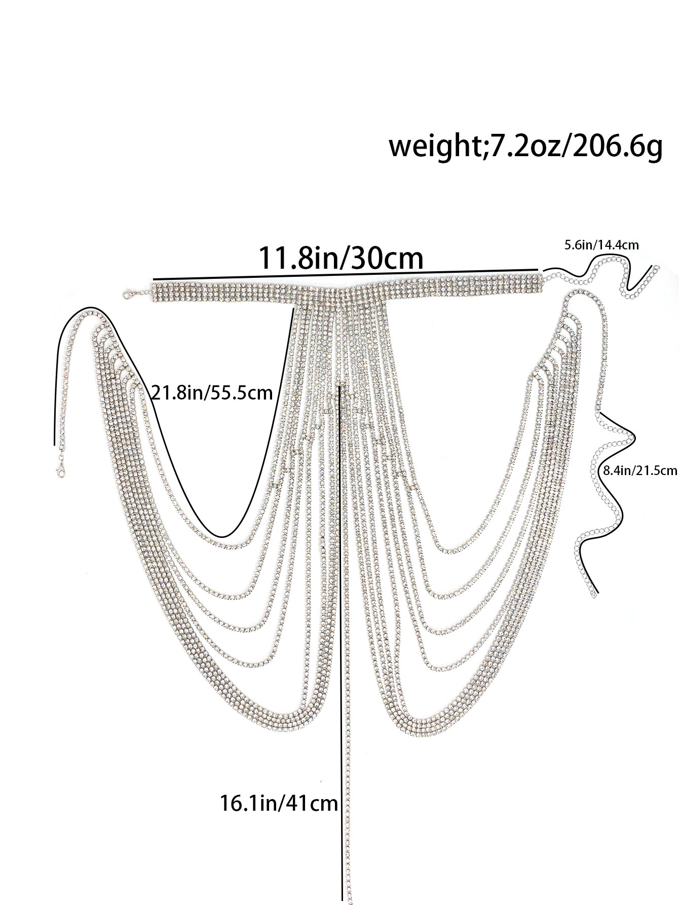 Chaîne de poitrine en cristal  - Body Jewelry High End avis et prix