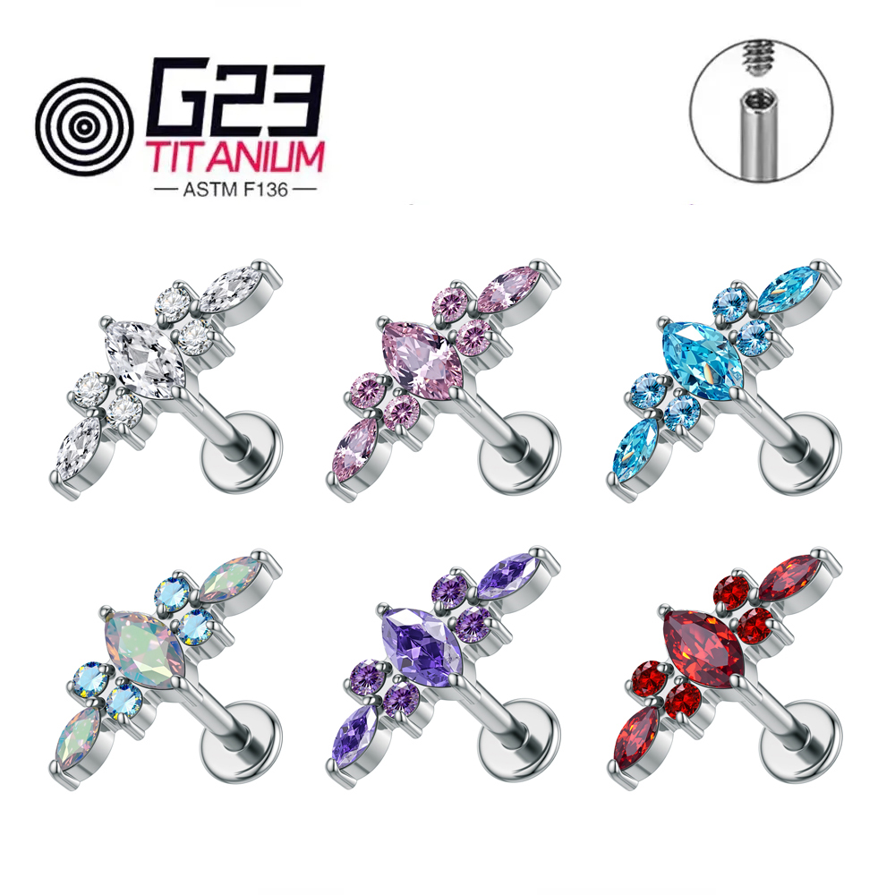 ASTM F136 titane 16G Labret St - Zoor Body Jewelry avis et prix