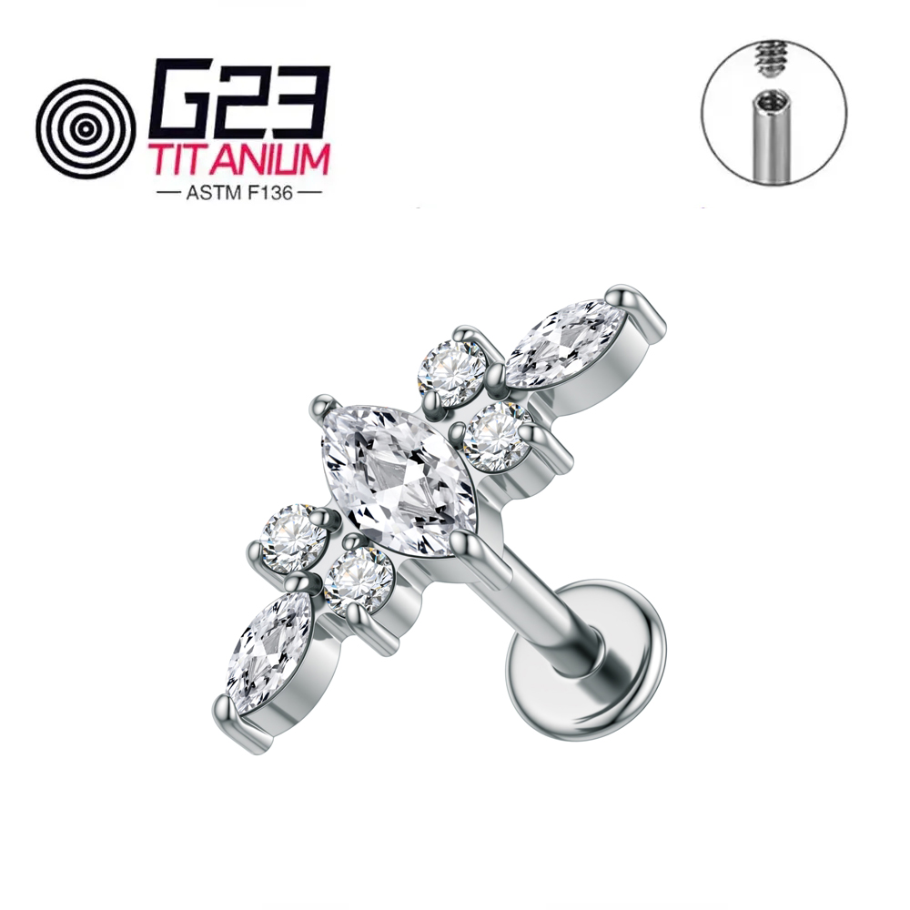 ASTM F136 titane 16G Labret St - Zoor Body Jewelry avis et prix