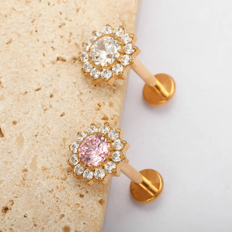 ZOOR F136 titane pavé fleur cl - Zoor Body Jewelry avis et prix