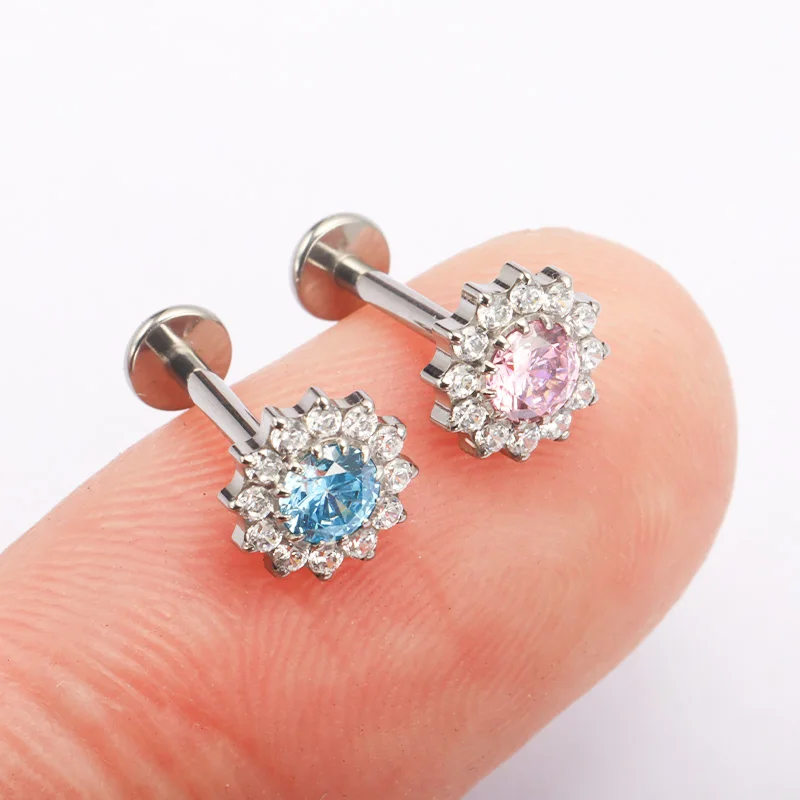ZOOR F136 titane pavé fleur cl - Zoor Body Jewelry avis et prix