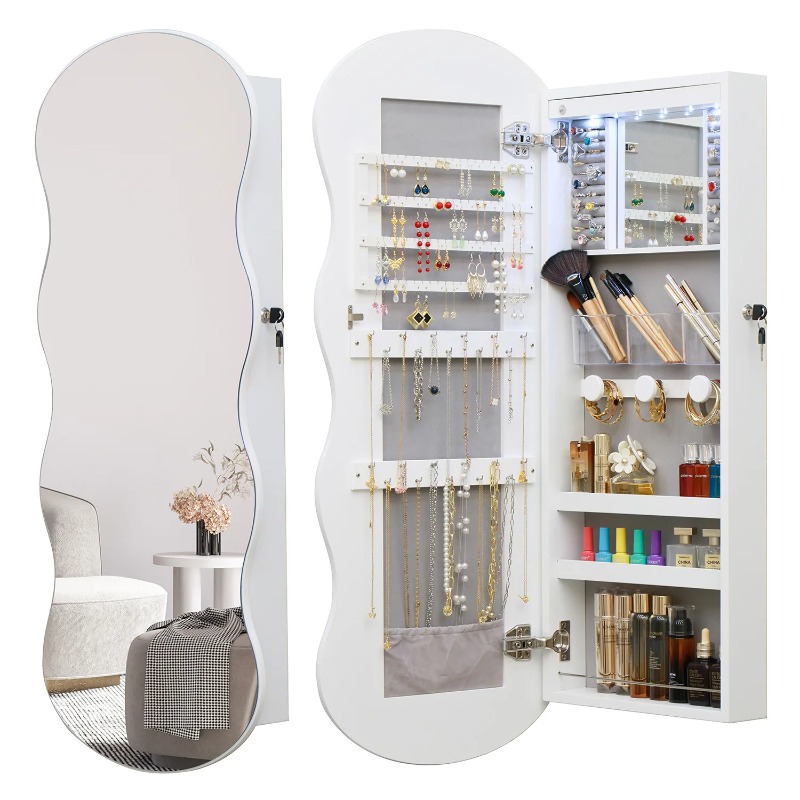 Miroir sur pied en bois, style - Body Jewelry Storage avis et prix
