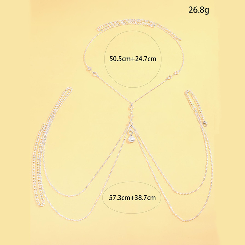 Chaîne de corps argentée pour  - Body Jewelry Online avis et prix