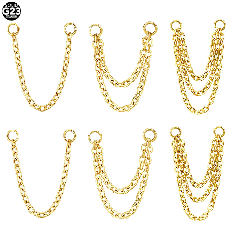 1/5 pièces titane Double chaîn - Zoor Body Jewelry avis et prix