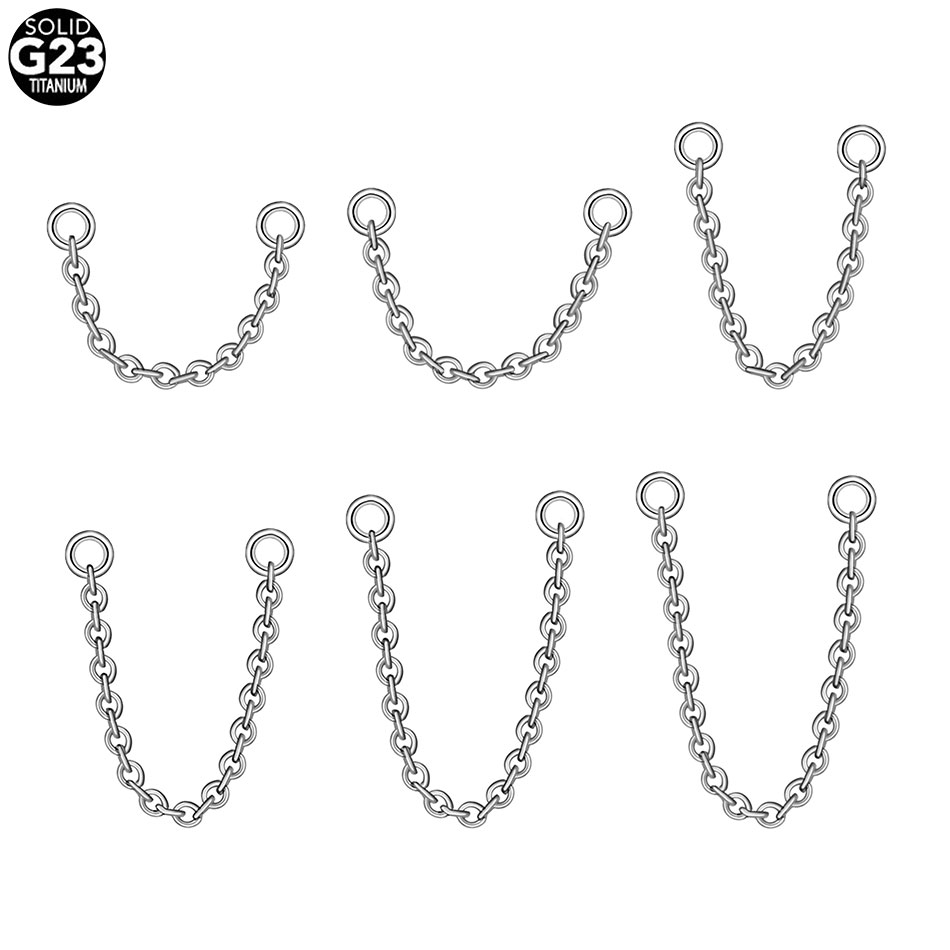 1/5 pièces titane Double chaîn - Zoor Body Jewelry avis et prix
